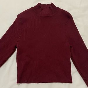 Mock Neck Long Sleeve Crop Top